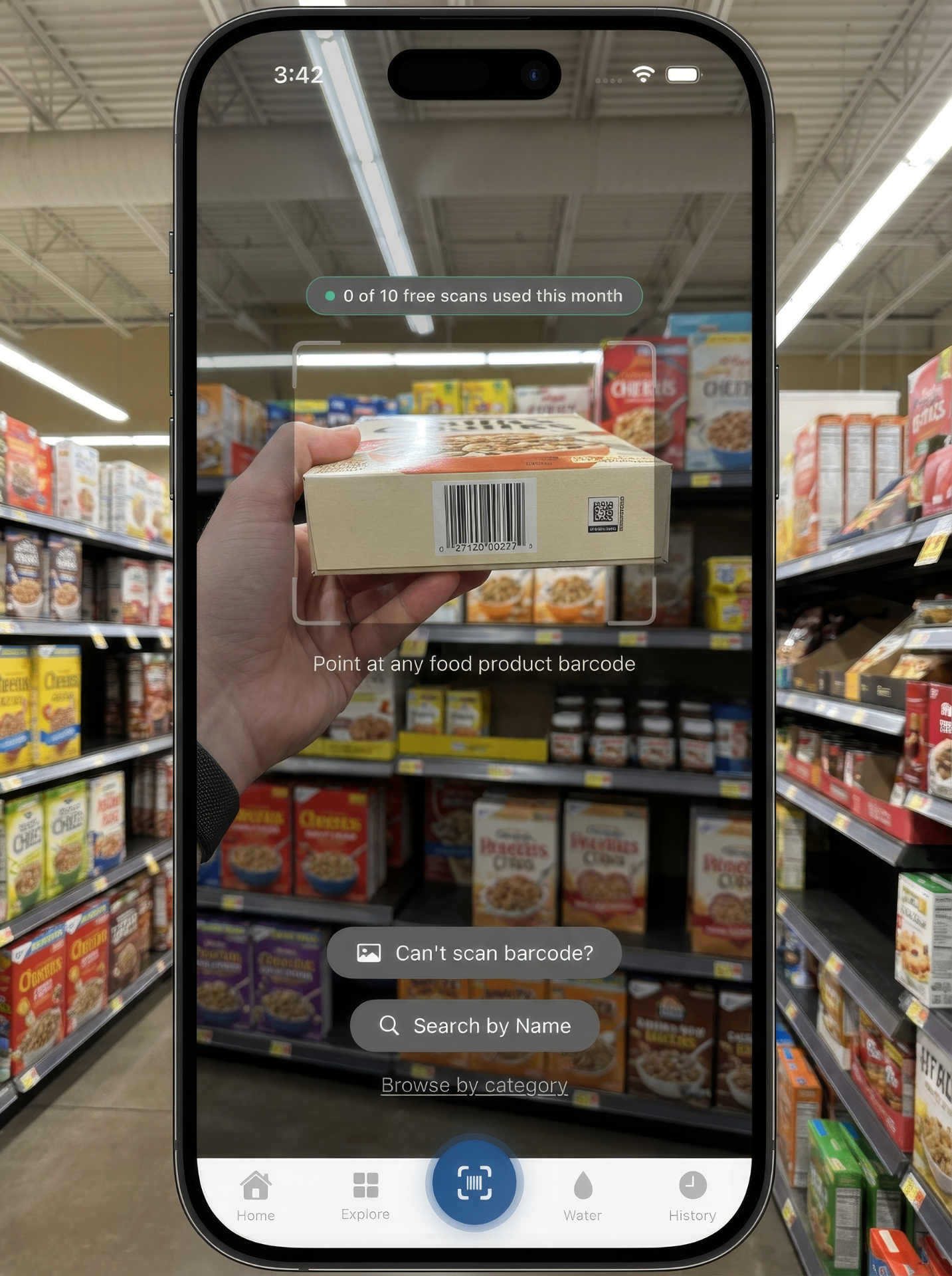 PurityIQ in-store barcode scan screen